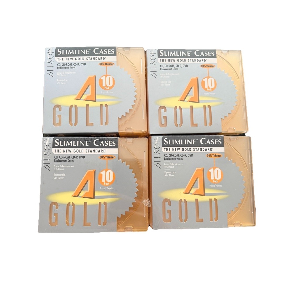 4 NEW Allsop The New Gold Standard‎ 10 PkCD-rom, CD, CDR, DVD Replacement Case